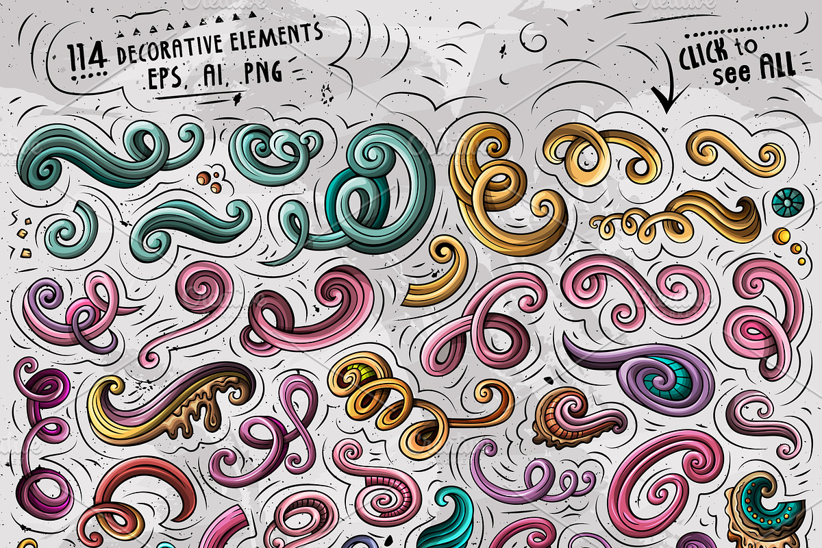 Ice Cream Cartoon Doodle Big Pack, a Decorative Illustration by BALABOLKA (Photo 4 of 11)
