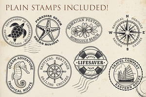 Vector Grunge Vintage Sea Stamps2