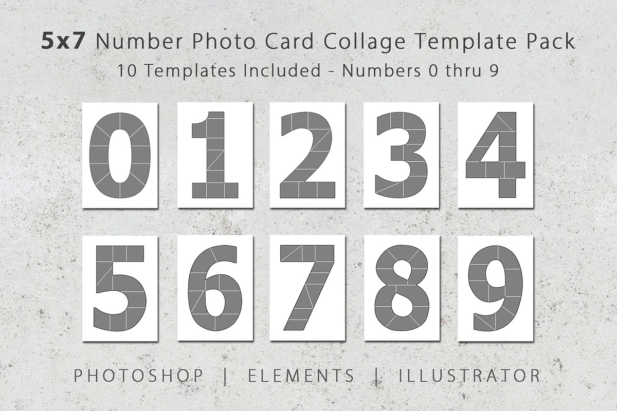 5x7 Number Photo Card Templates, a Card Template by Loveurstyle Designs (Photo 1 of 5)