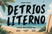Detrios Literno Tropical Brush Font, a Handwritten Font by Maulana Creative (Thumbnail 1 of 7)