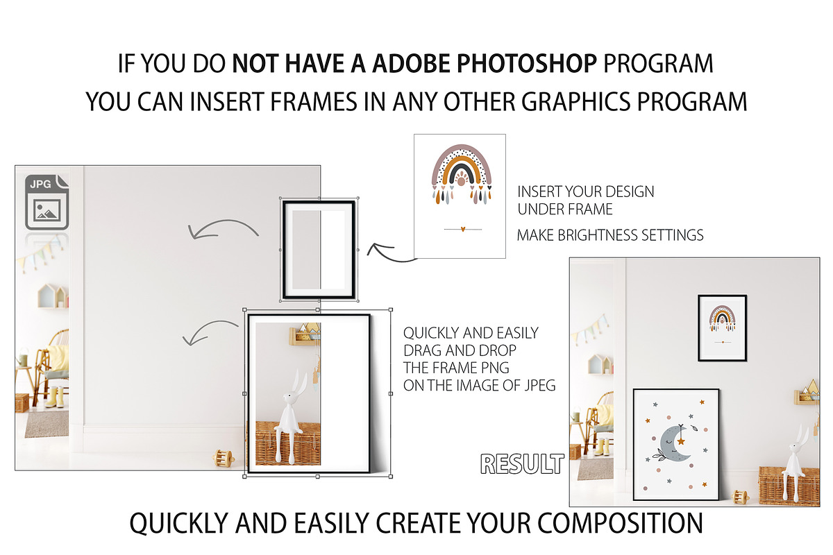 Kids Frames & Wall Mockup Bundle - 6, a Print Template by Yuri-U (Photo 25 of 28)