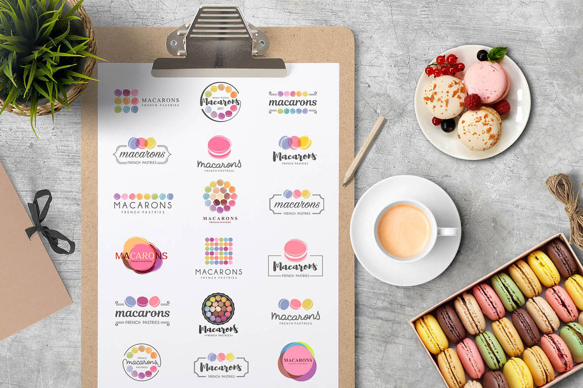 Macarons Logo set, a Branding & Logo Template by IKarGraphics (Photo 2 of 8)