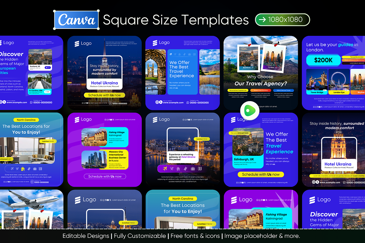 VoyageX - Travel & Tour Canva Kit, a Social Media Template by Exceptionalways (Photo 2 of 4)
