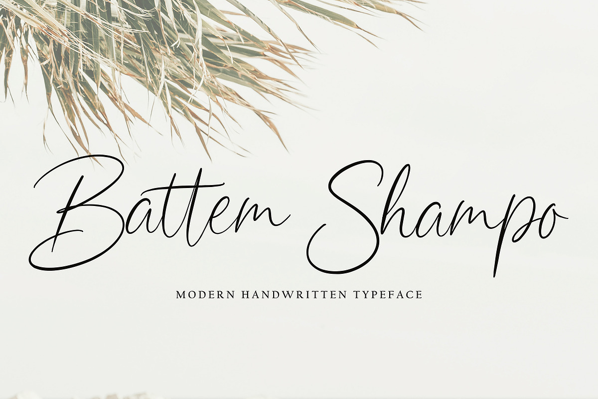 Battem Shampo, a Script Font by pineungtype (Photo 1 of 10)