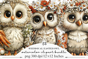 Whimsical Easter Owl Clipart, an Illustration by Designking (Thumbnail 1 of 5)