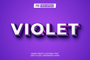 VIOLET - 3D Modern text effect, a Layer Style Add-On by Pixie Creative