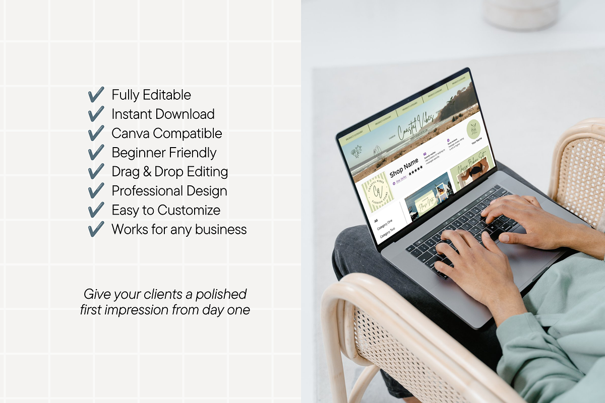 Coastal Etsy Shop Kit Template, a Branding & Logo Template by Anna Design Studio (Photo 8 of 8)