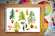 Christmas trees and decorations, a Decorative Illustration by Olesya Morokhovets (Thumbnail 2 of 4)