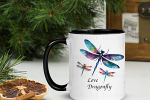 Watercolor Dragonfly Clipart, Insect