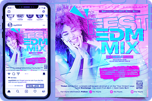 EDM MIX Fest Web Templates, a Social Media Template by regalDRAW