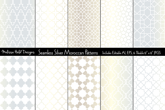 Seamless Silver Moroccan Patterns preview 6