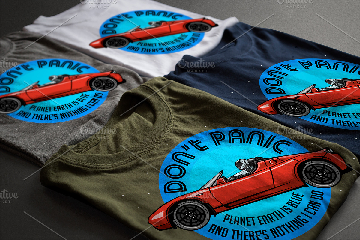 Spaceman t-shirt print! DON'T PANIC, an Illustration by VioSilent (Photo 3 of 5)