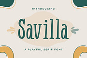 Savilla - A Playful Serif Font, a Serif Font by Typefactoryco (Thumbnail 1 of 8)