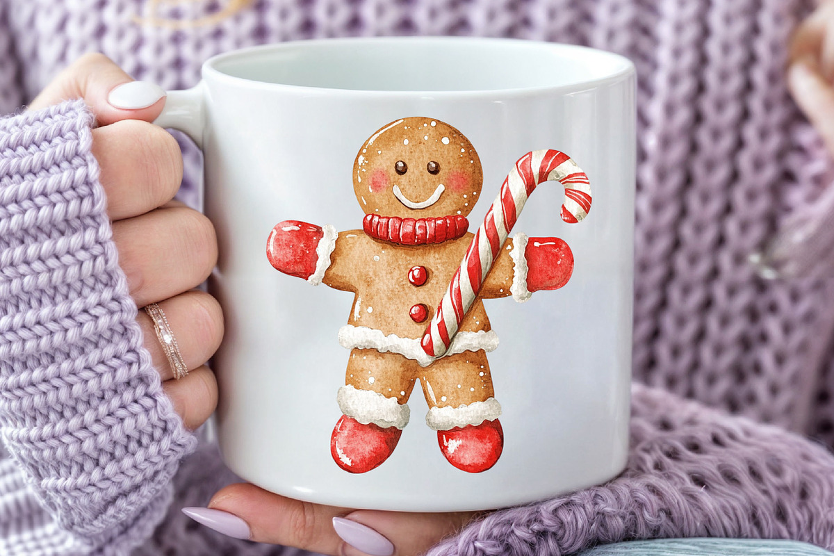 Cute Christmas Gingerbread Man Clipa, an Illustration by Rose Art (Photo 4 of 7)