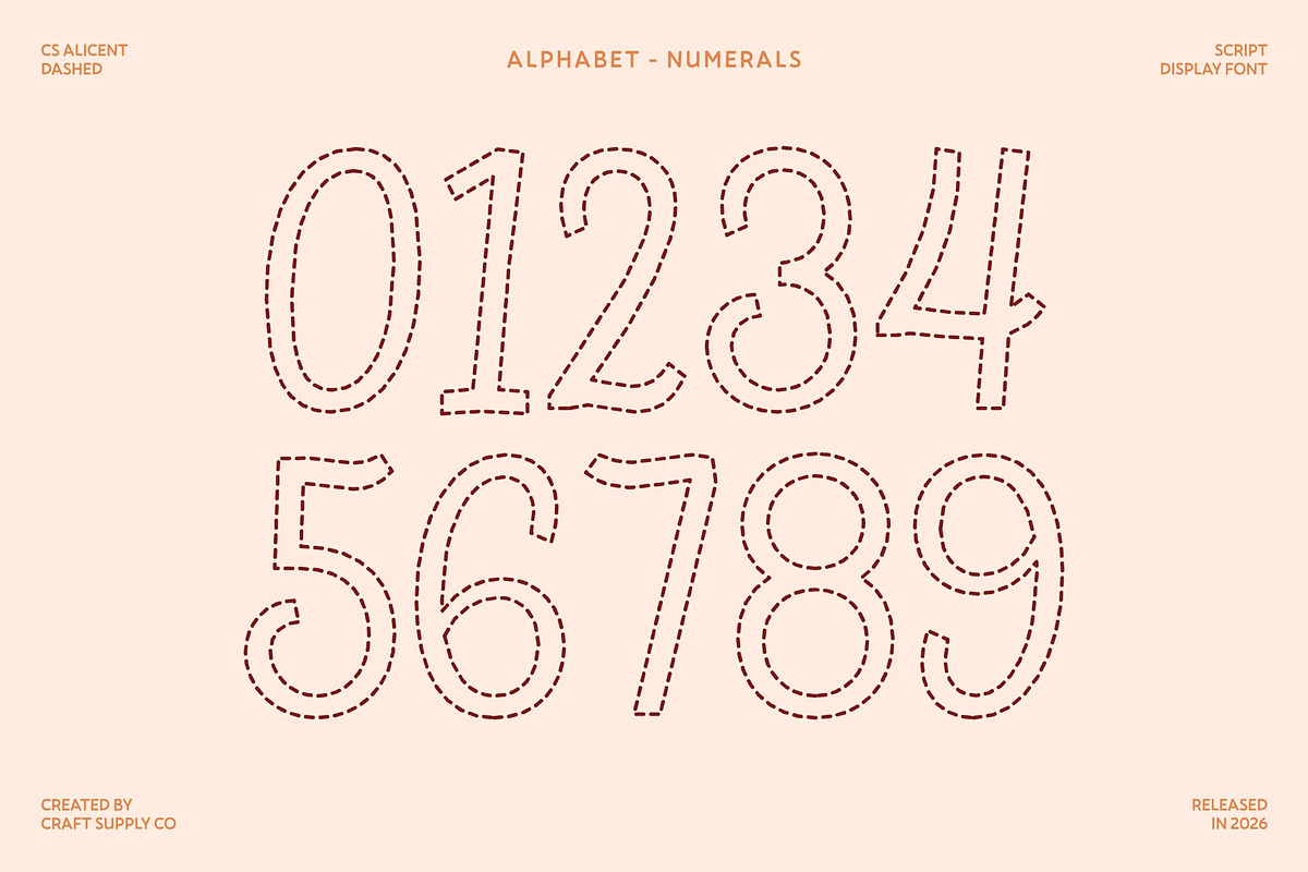 CS Alicent Dashed, a Script Font by Craft Supply Co. (Photo 6 of 8)