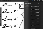 Procreate Sharp Calligraphic Brushes, a Brush Add-On by 103cia (Thumbnail 1 of 3)