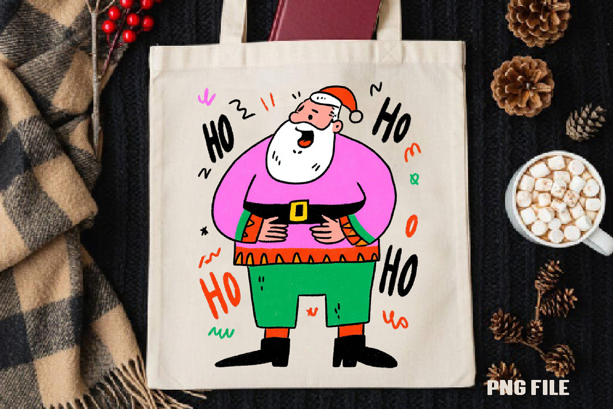 Retro Funny Christmas Santa clipart, an Illustration by DreamCafeArt (Photo 3 of 4)