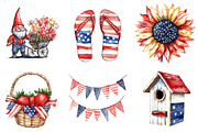 Watercolor Patriotic Garden Clipart, an Illustration by SinaCreation (Thumbnail 3 of 5)