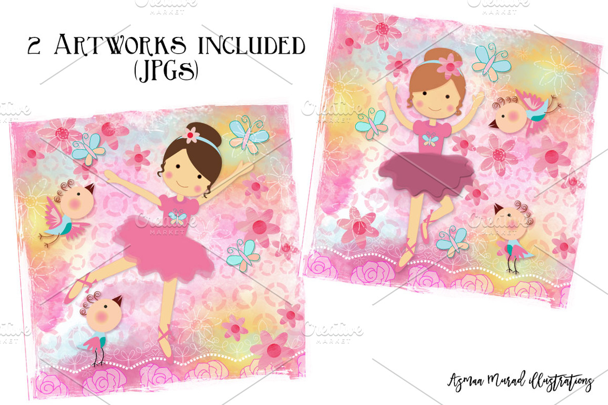 Ballerina illustration // 50%off, an Illustration by artinspirestudio (Photo 3 of 4)