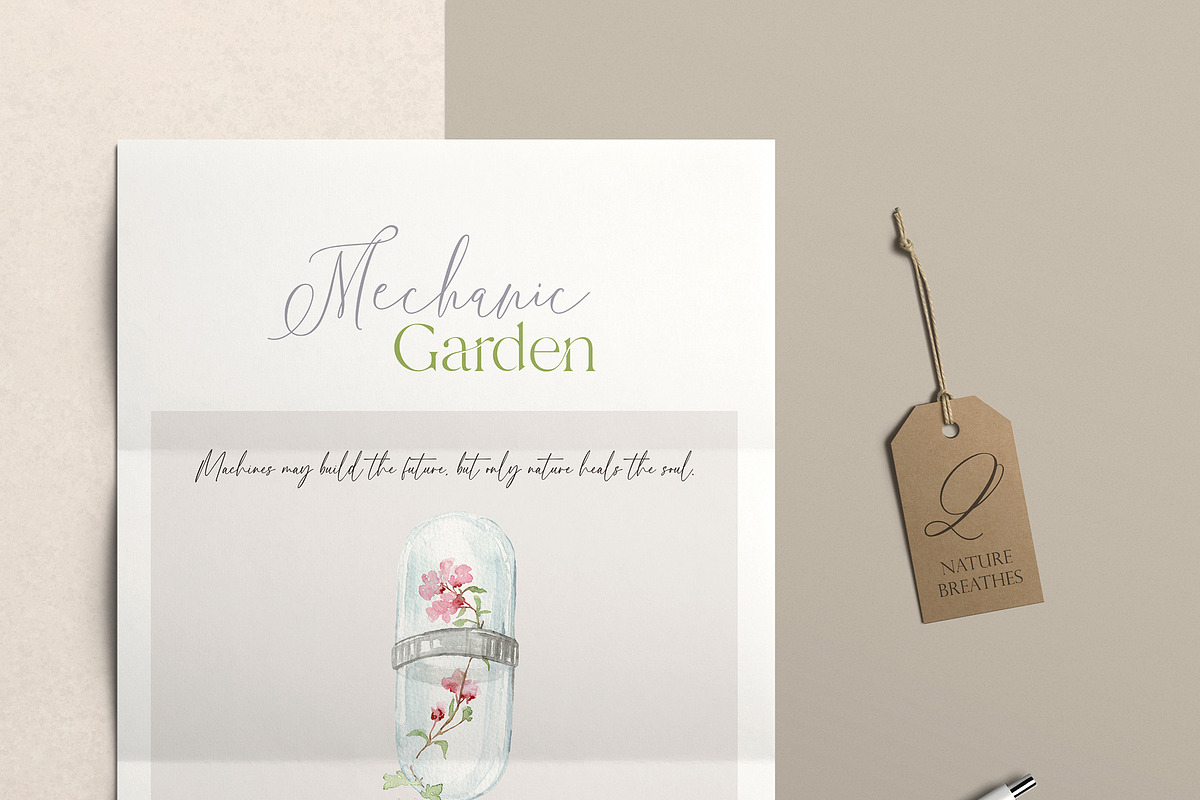 Watercolor MECHANIC GARDEN FLORAL, a Decorative Illustration by Beigetime (Photo 8 of 9)