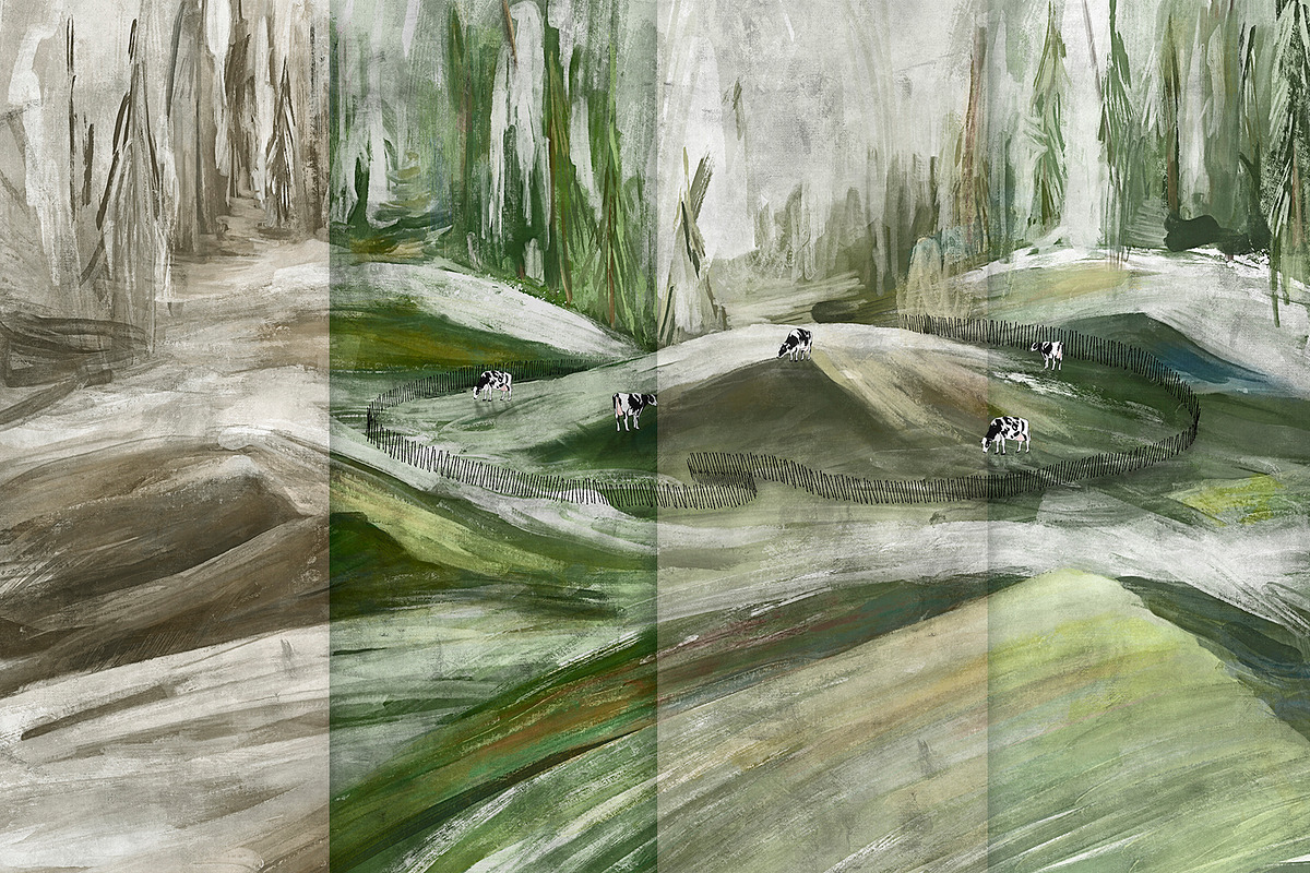 Countryside Hills & Cows Wallpaper, a Wallpaper Graphic by apollinariia_shop (Photo 13 of 13)