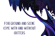 Watercolor Twilight Swamp Clipart, a Background Graphic by DigitalArtsi (Thumbnail 3 of 4)