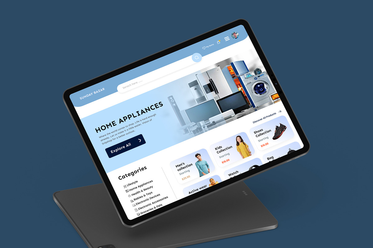 E-Commerce Store web Home Page Desig, a Landing Page Template by muneezahussain (Photo 2 of 3)