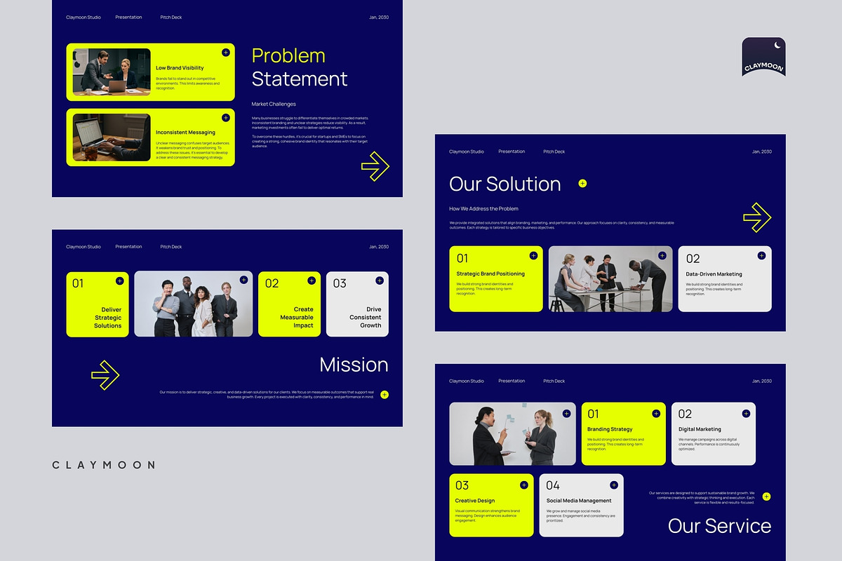 Business Agency Pitch Deck, a Presentation Template by Claymoon Lab (Photo 3 of 7)