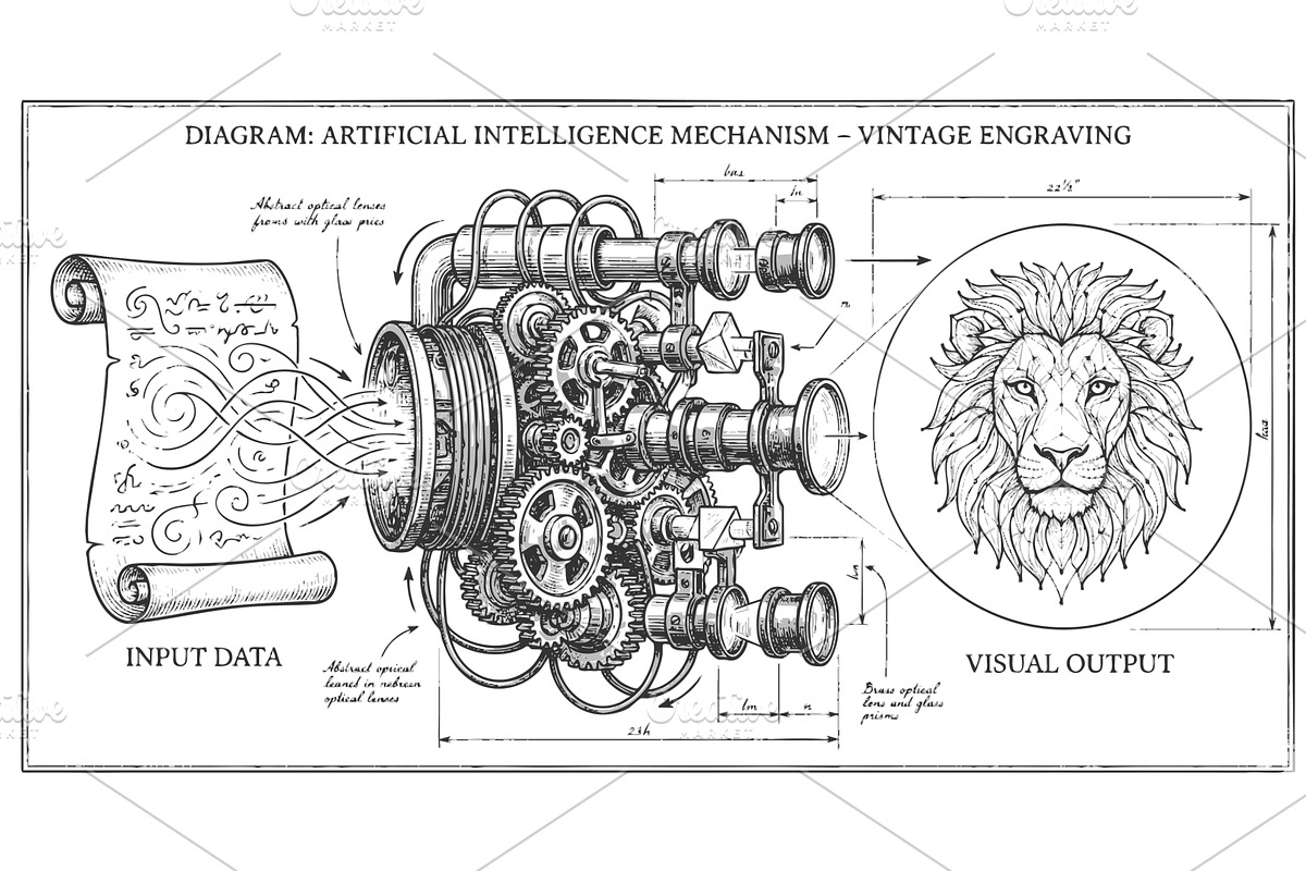 Artificial Intelligence Mechanism, a Technology Illustration by AlexArt