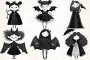 Whimsical Gothic Vampire Dolls Clipa, an Illustration by DreamCafeArt (Thumbnail 2 of 8)