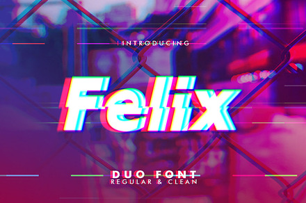 Felix Glitch Duo Font, a Sans Serif Font by khurasan