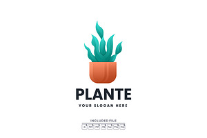 Sansevieria plant gradient logo, a Branding & Logo Template by yuanesei