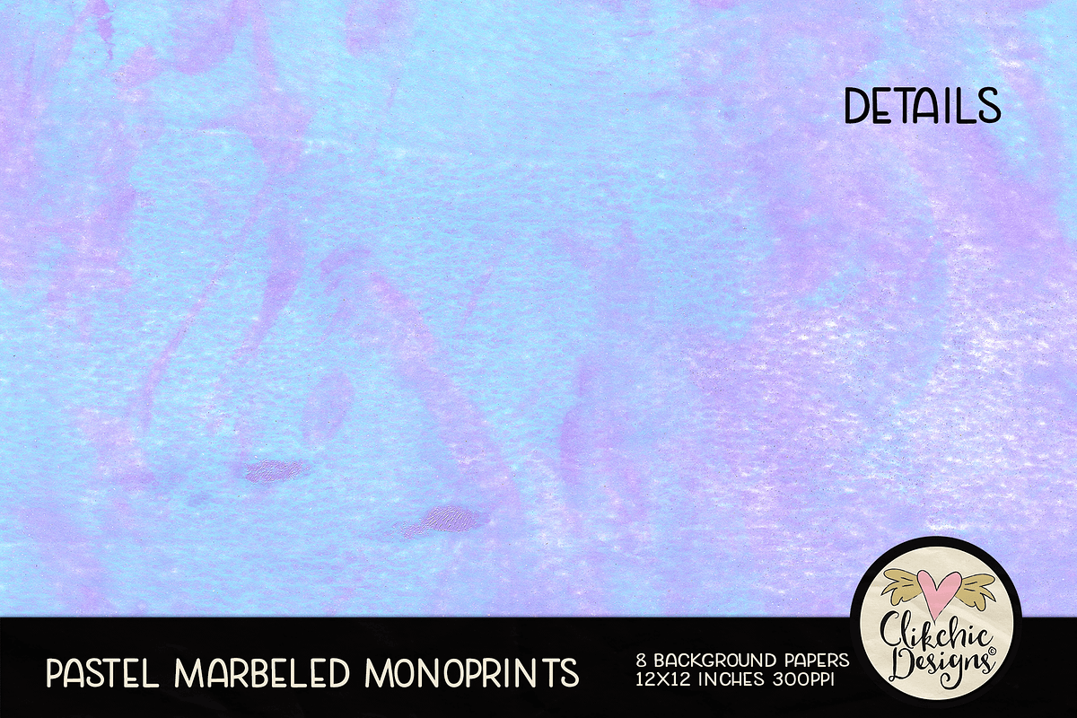 Pastel Marbled Monoprint Backgrounds, a Texture Graphic by Clikchic Designs (Photo 4 of 5)