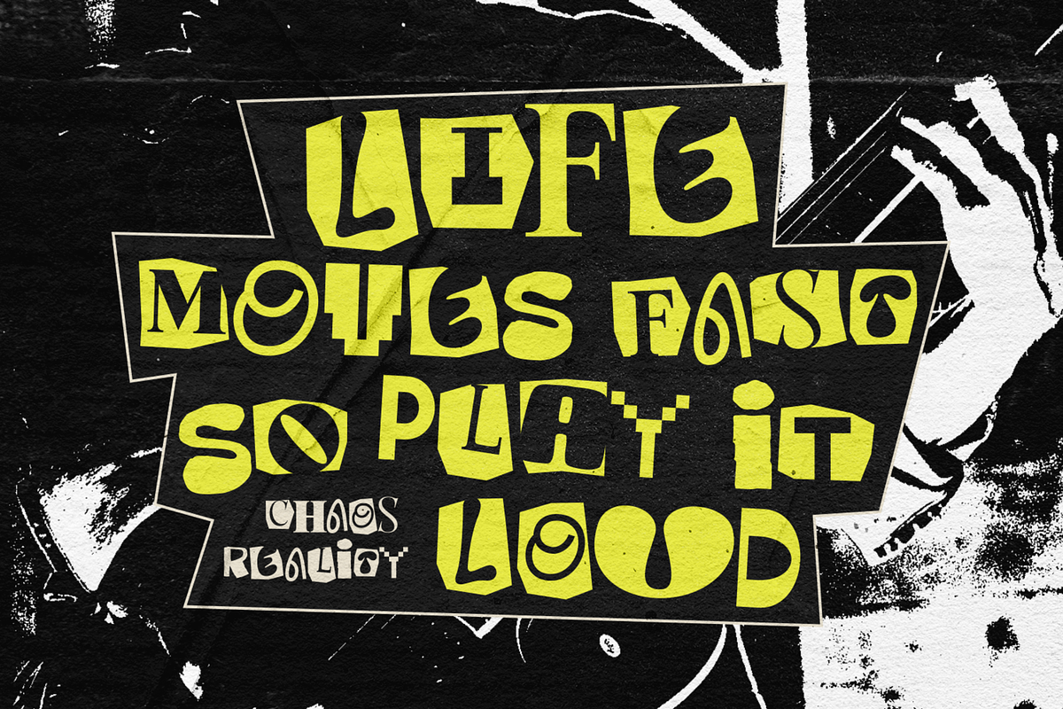Chaos Reality – Experimental Font, a Handwritten Font by shineink.designlab (Photo 3 of 12)