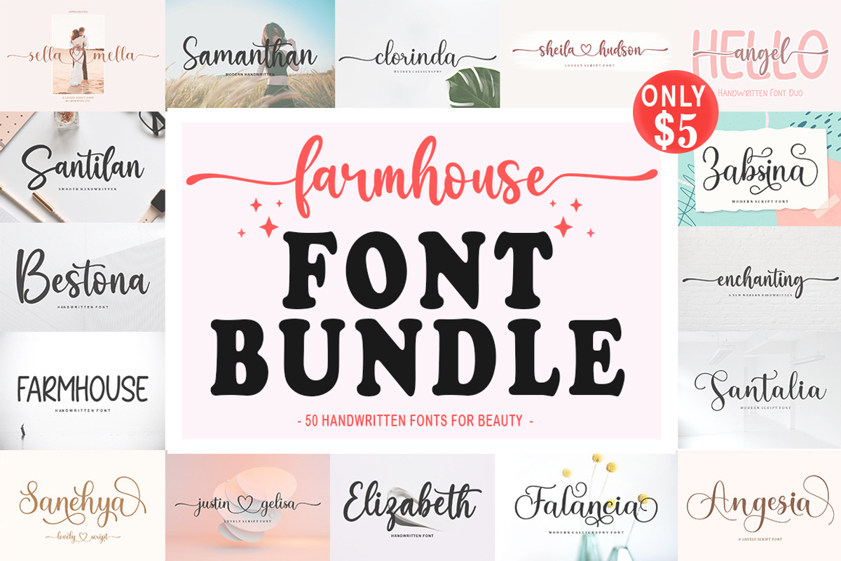 The Farmhouse | Font Bundle, a Script Font by Crowntype Studio (Photo 1 of 21)