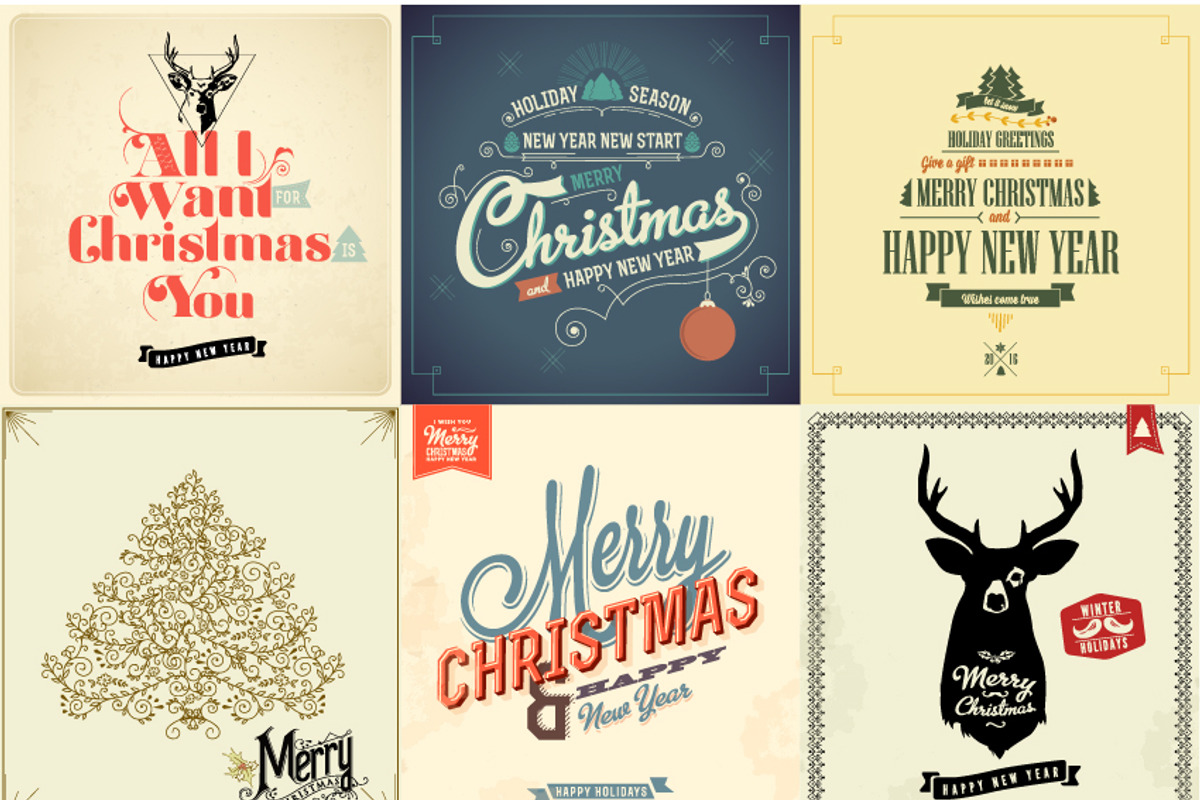 Vintage Christmas Bundle, an Illustration by Noka Studio (Photo 5 of 7)