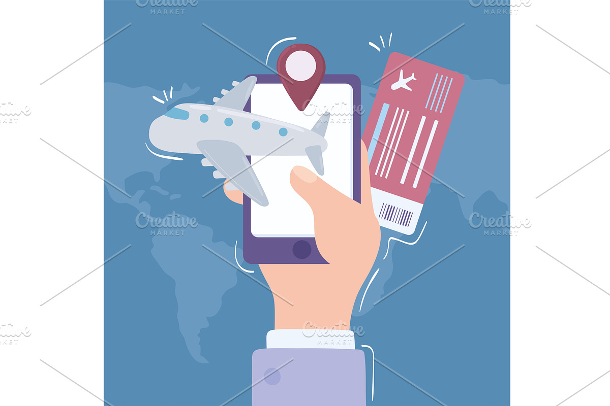 business travel ticket, an Illustration by studiogstock