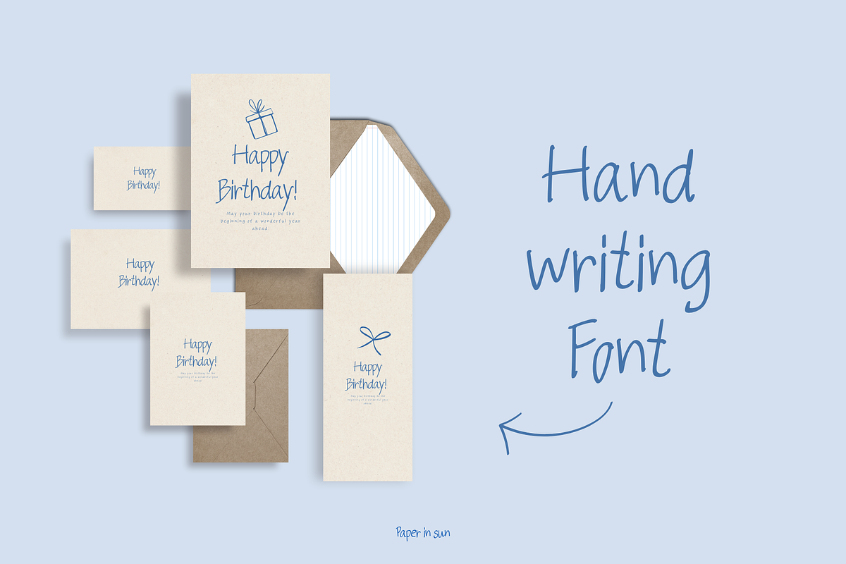Happy Birthday Font, a Handwritten Font by paperinsun (Photo 2 of 6)