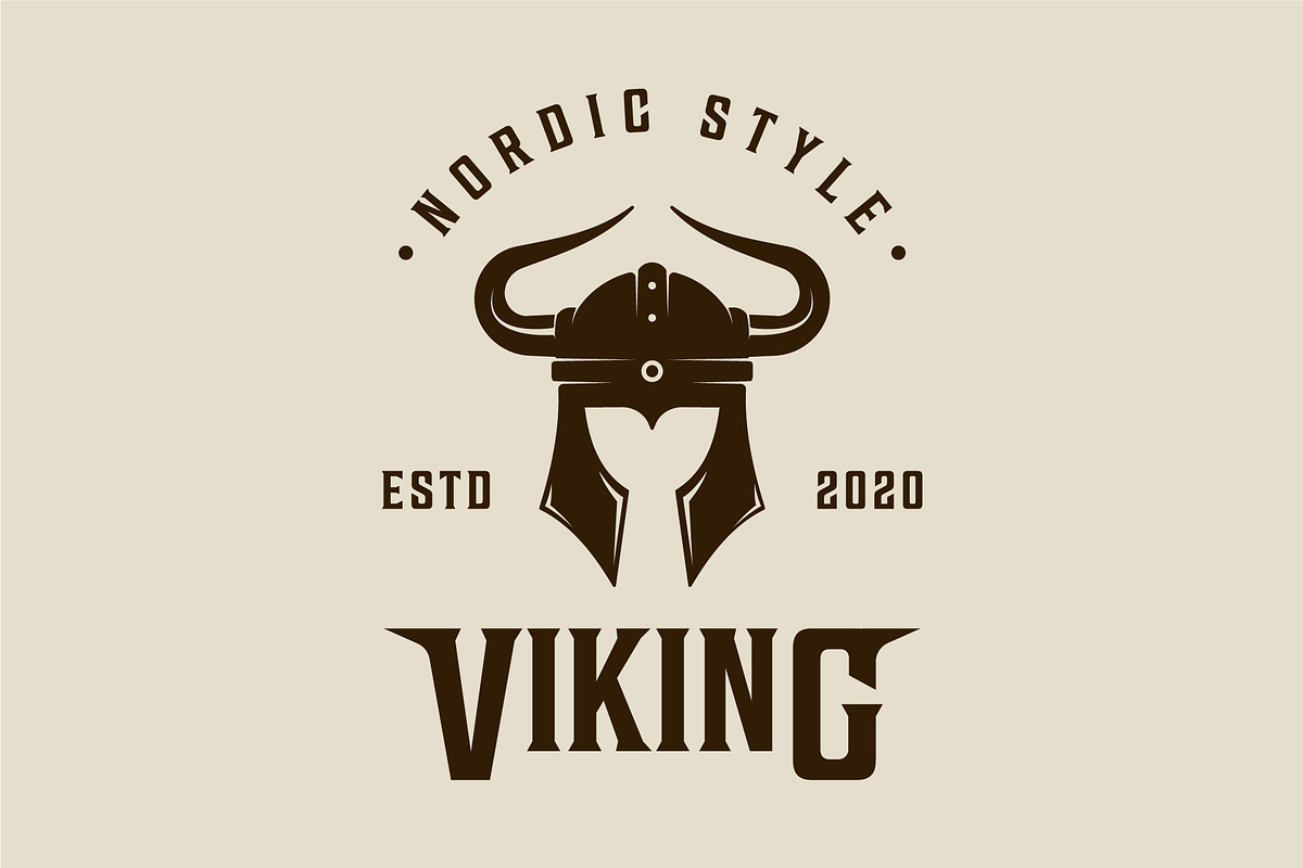 viking of helmet vintage logo vector, a Branding & Logo Template by zyxroun shop
