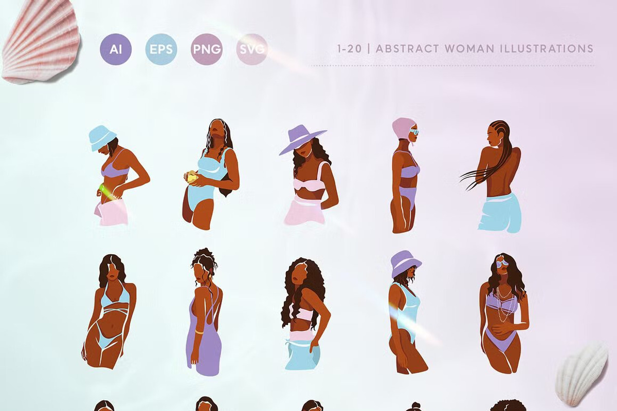 Abstract Women Bundle, a Person Illustration by TiriCo (Photo 2 of 5)