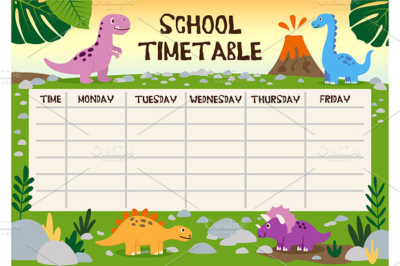 School Timetable for Dinosaur Lovers preview 3