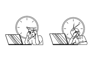countdown deadline clock vector, a Person Illustration by pikepicture