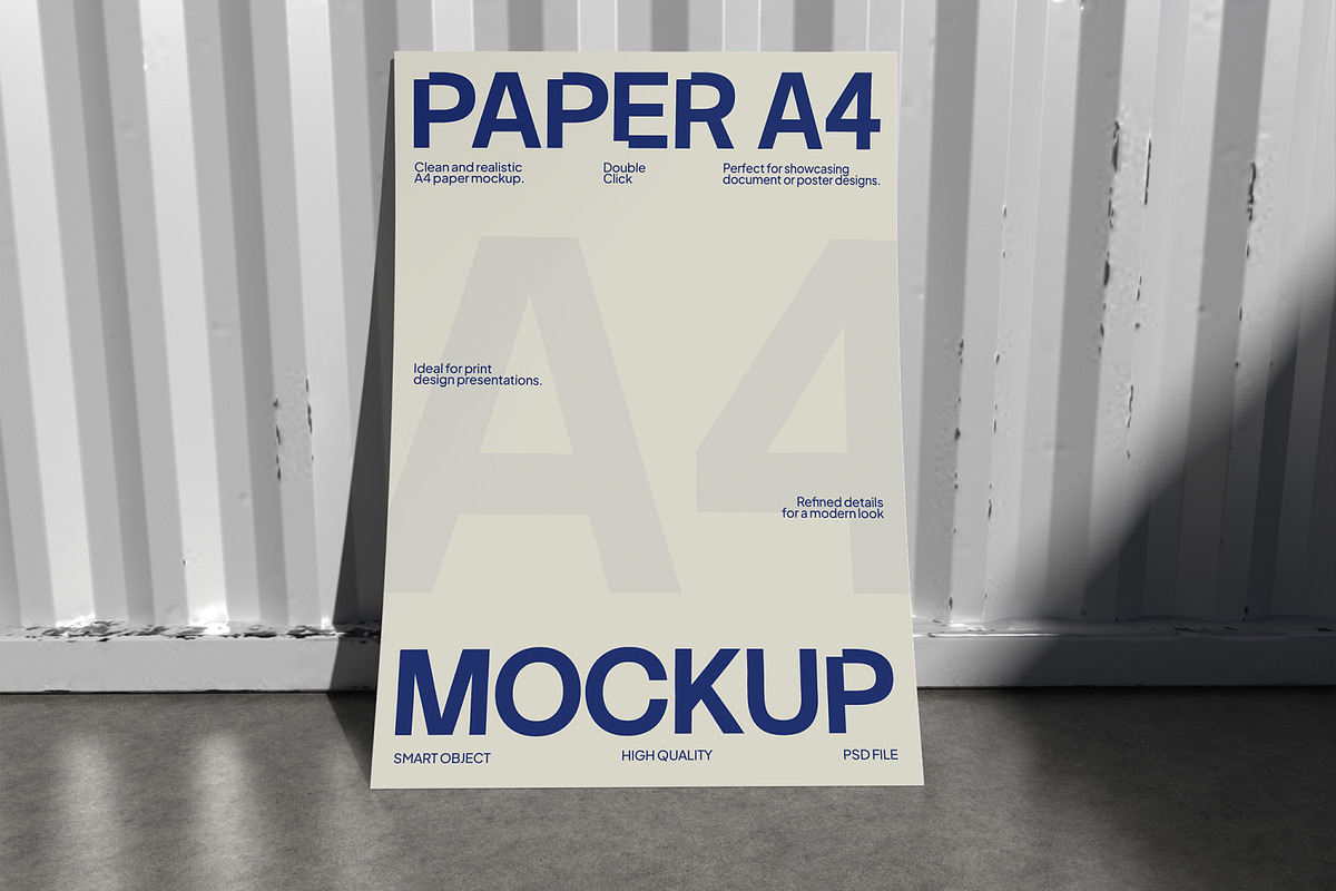 Paper A4 Mockup, a Merchandise Mockup by Unerispace (Photo 4 of 5)