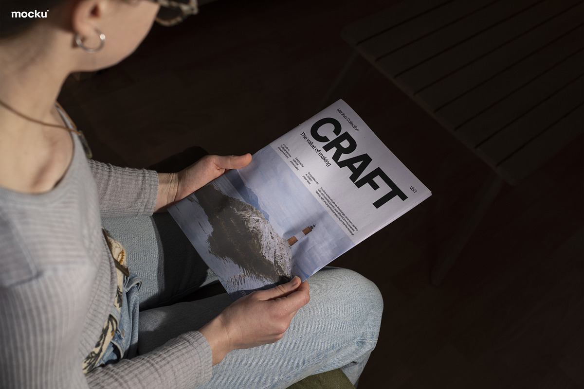 Newsprint Magazine Mockup Set, a Books & Magazine Mockup by Mocku (Photo 16 of 21)