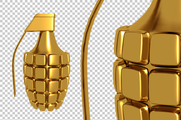 Hand Grenade 3D Render Png