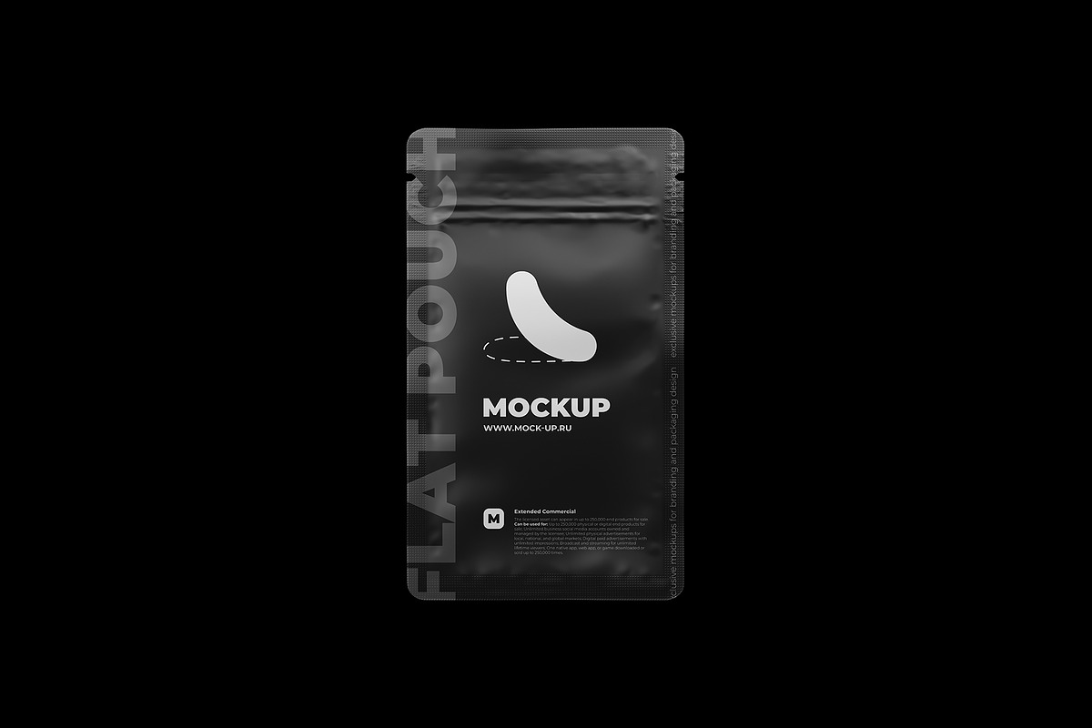 Zip Sachet Mockup. flat empty pouch, a Cups & Container Mockup by easymock (Photo 4 of 8)