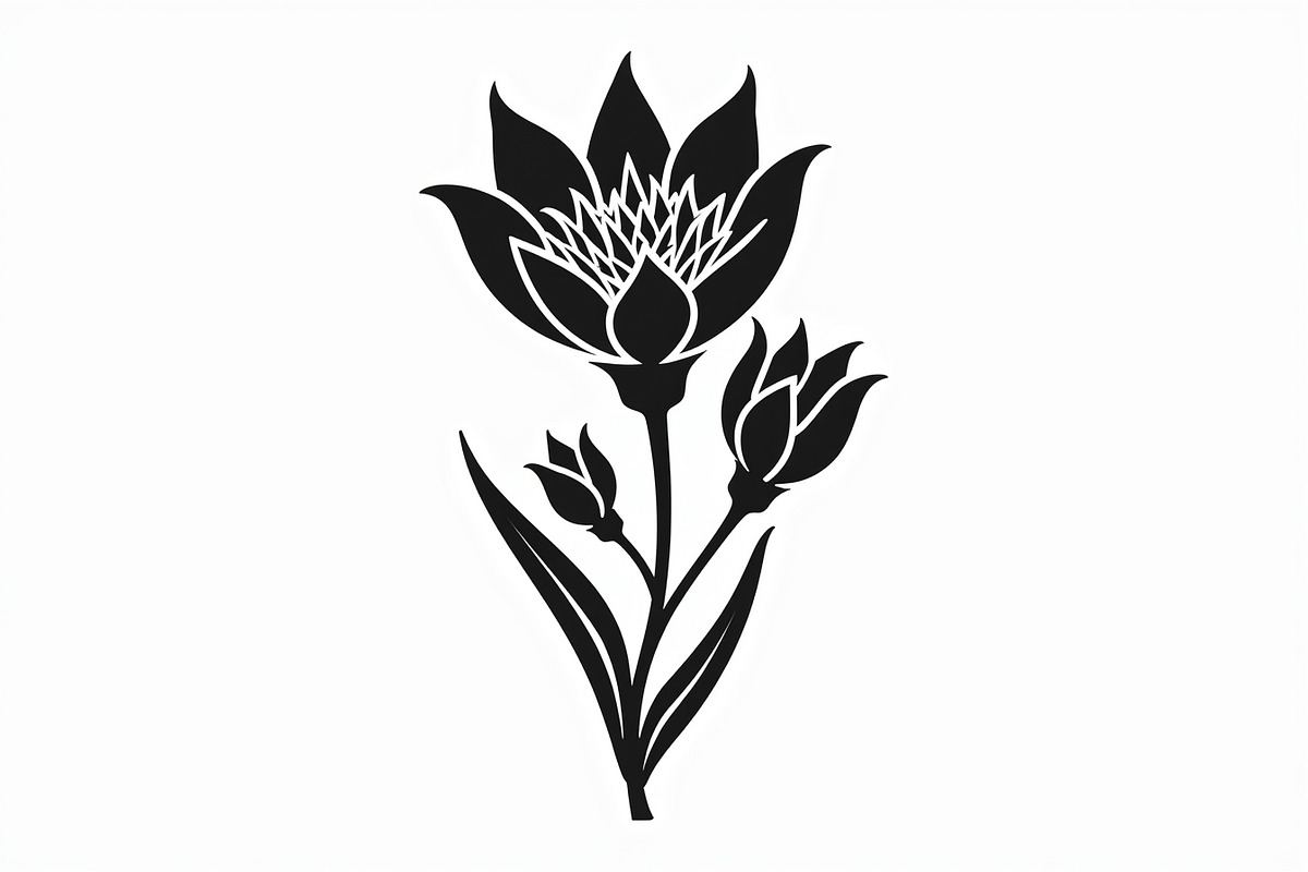 Black Floral Silhouette Set, an Illustration by balal (Photo 3 of 21)