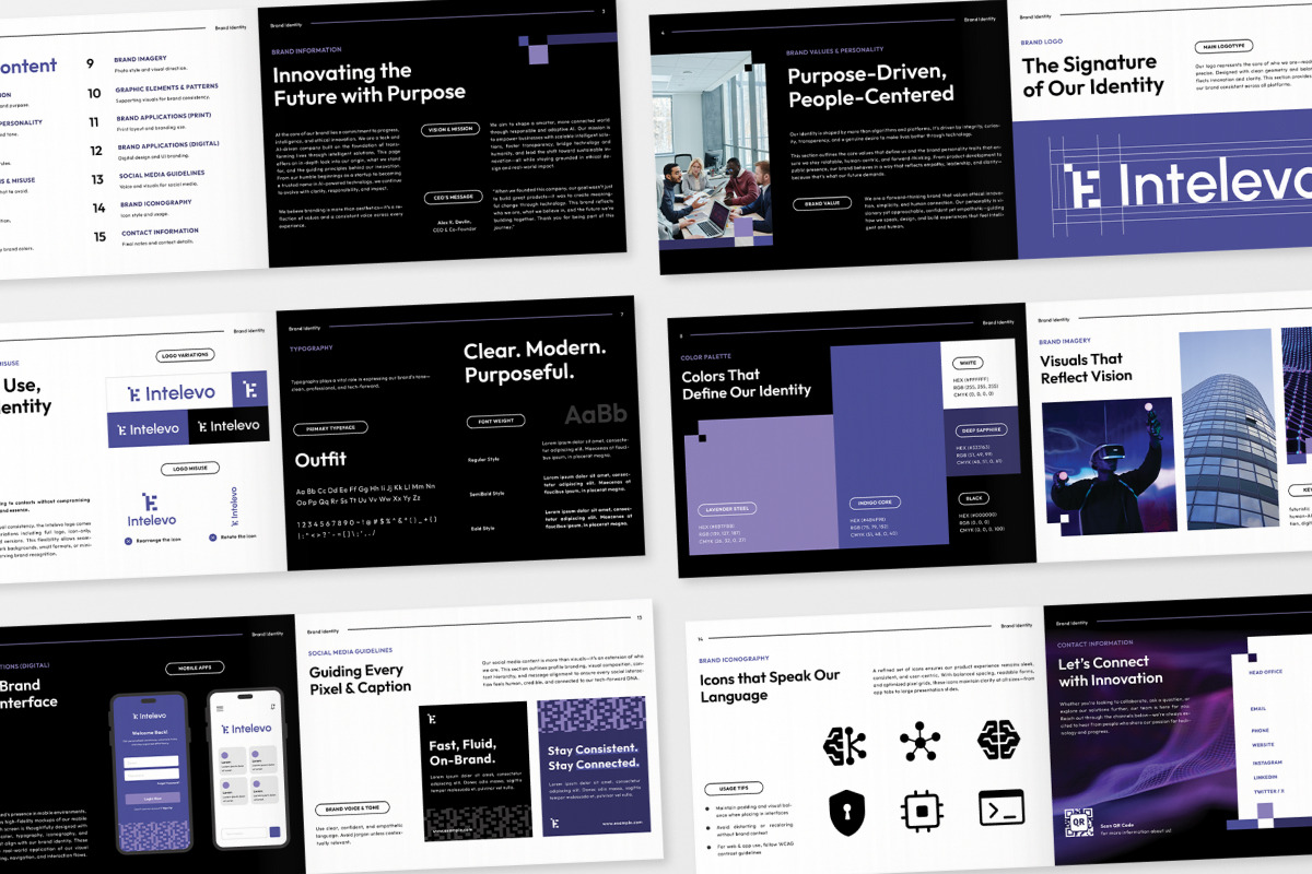 Tech AI Brand Guideline Brochure, a Branding & Logo Template by twinstd (Photo 5 of 6)