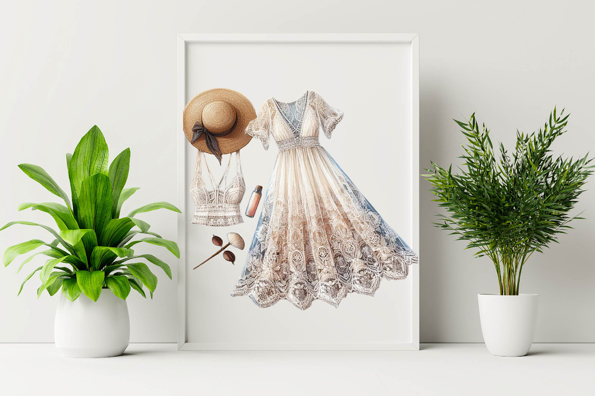 Watercolor Boho Fashion Clipart, an Illustration by SVGArt (Photo 8 of 8)