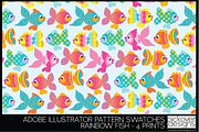 4 Rainbow Fish Print Swatches, a Pattern Graphic by Pickover Designs (Thumbnail 3 of 5)